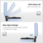 12L Modern Boxy Metal Home Kitchen Bin - Light Blue - Image 3