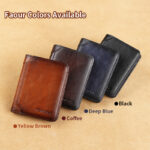 Mens Wallet Genuine Leather RFID Card Holders Cowhide Zip Coin Pocket Wallets For Men - Image 7