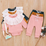 Solid color pit strip romper suit