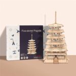 Robotime Five-storied Pagoda 3D Wooden Puzzle Toys For Children Kids Birthday Gift TGN02 - Image 6
