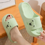 Cute Bear Home Slippers Summer Fashion Thick Bottom Non-slip Bathroom Slipper Women Men Couples Shoes - Image 9