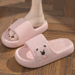 Cute Bear Home Slippers Summer Fashion Thick Bottom Non-slip Bathroom Slipper Women Men Couples Shoes - Image 10
