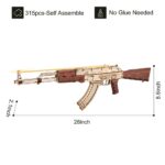 Rokr Automatic Rifle AK-47 Gift For Boys Wooden Puzzle Gun Double Firing Model - Image 2