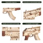 Rokr Automatic Rifle AK-47 Gift For Boys Wooden Puzzle Gun Double Firing Model - Image 7