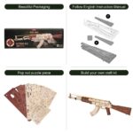 Rokr Automatic Rifle AK-47 Gift For Boys Wooden Puzzle Gun Double Firing Model - Image 3