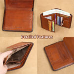 Mens Wallet Genuine Leather RFID Card Holders Cowhide Zip Coin Pocket Wallets For Men - Image 2