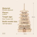Robotime Five-storied Pagoda 3D Wooden Puzzle Toys For Children Kids Birthday Gift TGN02 - Image 3