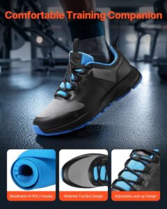 Cross Training Shoes, M Width Sneakers UK Size 9, Wide Toe Box Shoes With Arch Support & Adjustable Lace-up, Training Shoes For Running, Gymnastics, Dog Walking, And Weightlifting (Black) - Image 5