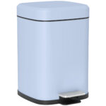 12L Modern Boxy Metal Home Kitchen Bin - Light Blue
