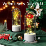 Creative 2 In 1 Rose Flowers LED Light And Bluetooth-compatible Speaker Valentine's Day Gift Rose Luminous Night Light Ornament In Glass Cover - Image 3
