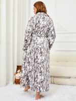 RONGTAI Womens Bathrobe Ladies Fleece Plush Warm Long Robes Fleece Nightgown Sleepwear - Image 3