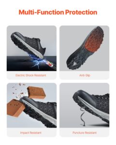 Steel Toe Shoes For Men, US Size 11, Men’s Cushion Sport Safety Toe Athletic Work Shoe, Indestructible Safety Sneakers Lightweight,Breathable Industry Construction Work Shoes, Black - Image 3