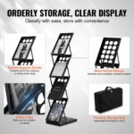 Foldable Magazine Display Rack. 4-Tier Brochure Literature Display Stand, Portable Catalog Brochure Holder Stand With Carrying Bag For Office Trade Show Exhibitions, 4 Pockets - Image 4