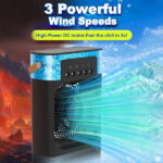 3 In 1 Fan Air Conditioner Small Water Air Cooler LED Lights Air Cooling Fan - Image 2