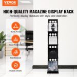 Foldable Magazine Display Rack. 4-Tier Brochure Literature Display Stand, Portable Catalog Brochure Holder Stand With Carrying Bag For Office Trade Show Exhibitions, 4 Pockets - Image 2
