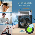 3 In 1 Fan Air Conditioner Small Water Air Cooler LED Lights Air Cooling Fan - Image 3