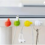 10Pcs Thumb Shape Key Hooks Multifunctional Clip Holder Small Hand Wall Hooks