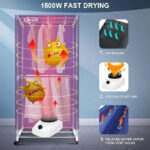 Electric Clothes Dryer 1500W 2Tier Indoor Heated Drying Machine Airer Rack Cover - Image 10