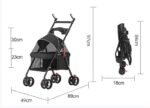 4-Wheel Portable Pet Stroller With Breathable Mesh Puppy Stroller Cat Stroller--black - Image 10