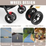 4-Wheel Portable Pet Stroller With Breathable Mesh Puppy Stroller Cat Stroller--black - Image 4