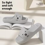 Cute Bear Home Slippers Summer Fashion Thick Bottom Non-slip Bathroom Slipper Women Men Couples Shoes - Image 8