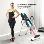 Foldable Gravity Inversion Table Back Therapy Home Fitness Bench Black - Image 2