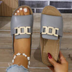 Ins Chain Wedges Sandals Summer Fashion Platform Peep-toed Slides Slippers Outdoor Thick Bottom Roman Shoes For Women - Image 5