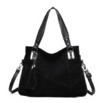 Womens Retro Tassel Zipper Suede Shoulder Crossbody Bag - Image 9