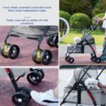 4-Wheel Portable Pet Stroller With Breathable Mesh Puppy Stroller Cat Stroller--black - Image 6