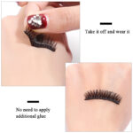 UK 40 PiecesBox Reusable Self-Adhesive Eyelash Glue Strip False Eyelashes Black - Image 7