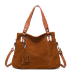 Womens Retro Tassel Zipper Suede Shoulder Crossbody Bag - Image 7