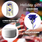 Creative 2 In 1 Rose Flowers LED Light And Bluetooth-compatible Speaker Valentine's Day Gift Rose Luminous Night Light Ornament In Glass Cover - Image 10