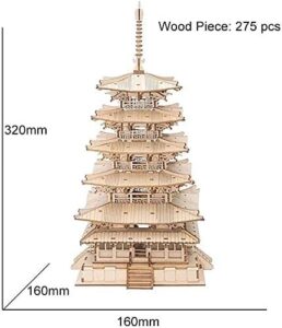 Robotime Five-storied Pagoda 3D Wooden Puzzle Toys For Children Kids Birthday Gift TGN02 - Image 5