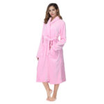 RONGTAI Womens Bathrobe Ladies Fleece Plush Warm Long Robes Fleece Nightgown Sleepwear - Image 7