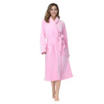 RONGTAI Womens Bathrobe Ladies Fleece Plush Warm Long Robes Fleece Nightgown Sleepwear