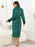 RONGTAI Womens Bathrobe Ladies Fleece Plush Warm Long Robes Fleece Nightgown Sleepwear - Image 3