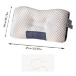 Neck Support Pillow, Ergonomic Contour Support Cervical Pillow,Artificial Cotton, Orthopedic Cervical Pillow For Deep Sleep, White-Grey 1Pack, Christmas Gifts - Image 7