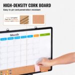 24"x 18" Monthly Calendar Whiteboard & Cork Board Combo With Aluminum Frame – 2-in-1 Magnetic Dry Erase Bulletin Board For Wall Mount – Ideal For School, Home, Office - Image 4