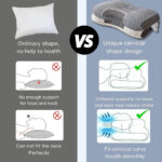 Neck Support Pillow, Ergonomic Contour Support Cervical Pillow,Artificial Cotton, Orthopedic Cervical Pillow For Deep Sleep, White-Grey 1Pack, Christmas Gifts - Image 4