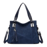 Womens Retro Tassel Zipper Suede Shoulder Crossbody Bag - Image 2