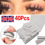 UK 40 PiecesBox Reusable Self-Adhesive Eyelash Glue Strip False Eyelashes Black - Image 3