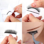 UK 40 PiecesBox Reusable Self-Adhesive Eyelash Glue Strip False Eyelashes Black - Image 2