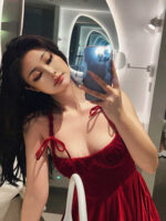 Red Birthday Little Dress Sling Velvet Dress - Image 5