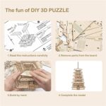 Robotime Five-storied Pagoda 3D Wooden Puzzle Toys For Children Kids Birthday Gift TGN02 - Image 4