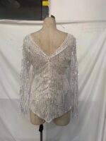 Dresses V-Neck Long Sleeves Beach Knee-Length Backless Lace - Image 2