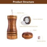 2pcs, Pepper Grinder, Household Sea Salt Ginder, Wooden Spice Grinder, Manual Pepper Mill, Spice Crusher, Reusable Spice Bottle For BBQ Picnic Camping, Kitchen Gadgets, Valentine's Day Gifts, Kitchen - Image 5