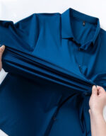 High-elasticity Mens Seamless Wrinkle-free Ice-silk Long-sleeve Shirt - Image 4