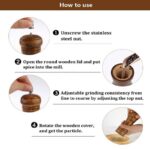 2pcs, Pepper Grinder, Household Sea Salt Ginder, Wooden Spice Grinder, Manual Pepper Mill, Spice Crusher, Reusable Spice Bottle For BBQ Picnic Camping, Kitchen Gadgets, Valentine's Day Gifts, Kitchen - Image 3