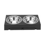 Large Dog Food Feeding Stand Station Stainless Steel Double Raised Bowls Feeding - Image 7