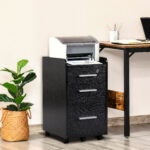 Three-Drawer Lockable Filing Cabinet - Black - Image 4